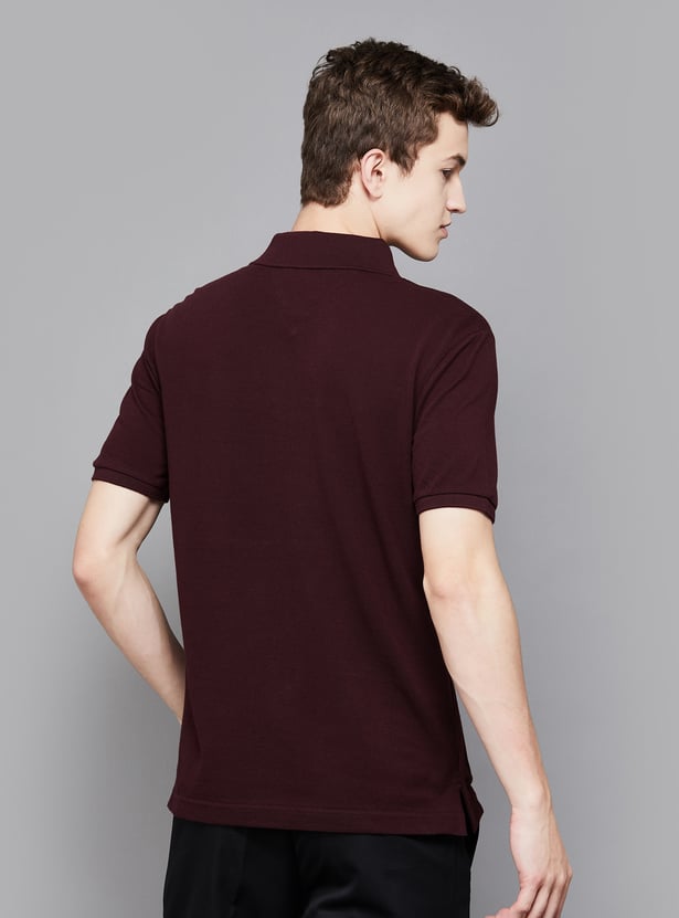 Comfortable Men’s Solid Regular Fit Polo T-Shirt Ideal for Office, Weekend, and Daily Wear