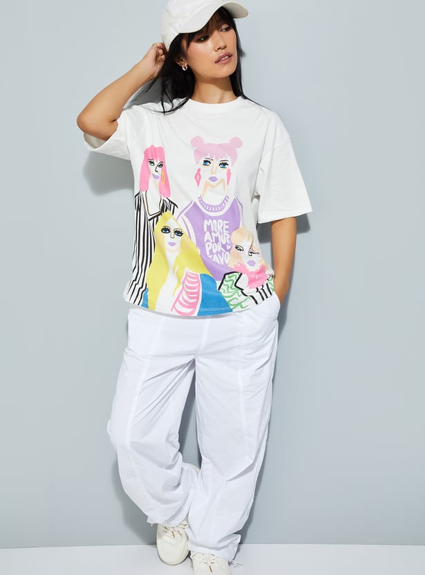 Casual Women’s Printed T-shirt Trendy Relaxed Fit Comfortable Tee for Outings and Travel