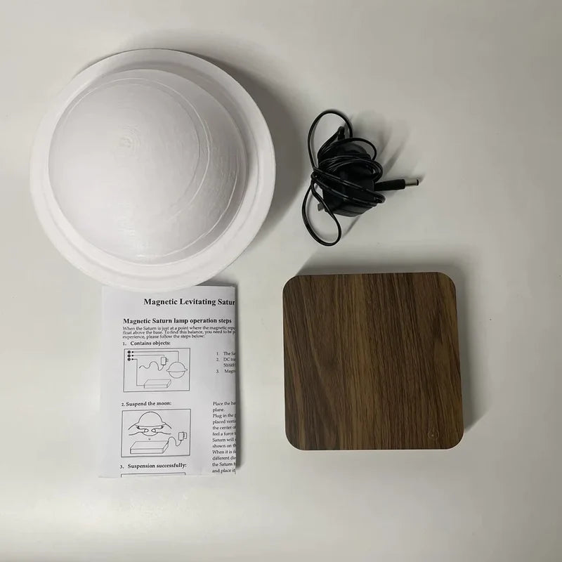 Levitating 3D Saturn LED Lamp with Magnetic Rotation and Dimmable Touch Lighting