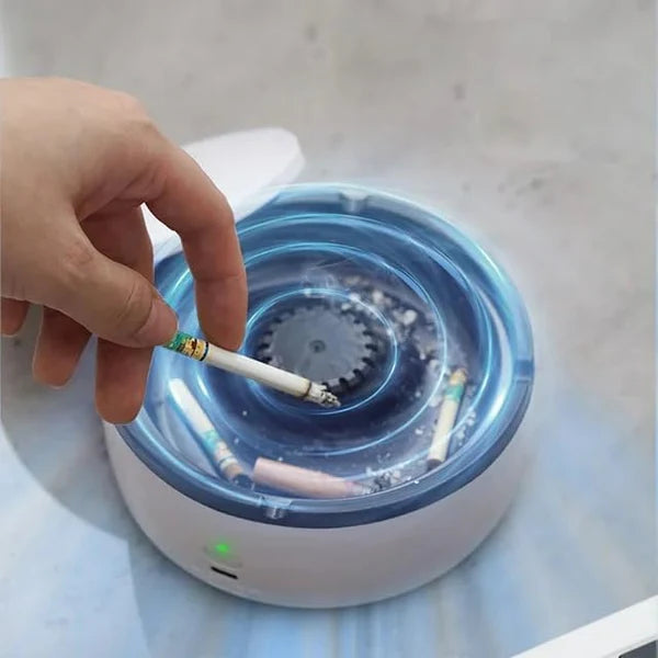 Smokeless Smart Ashtray with Built-In Filter and Air Purifier for Home Office and Car Use