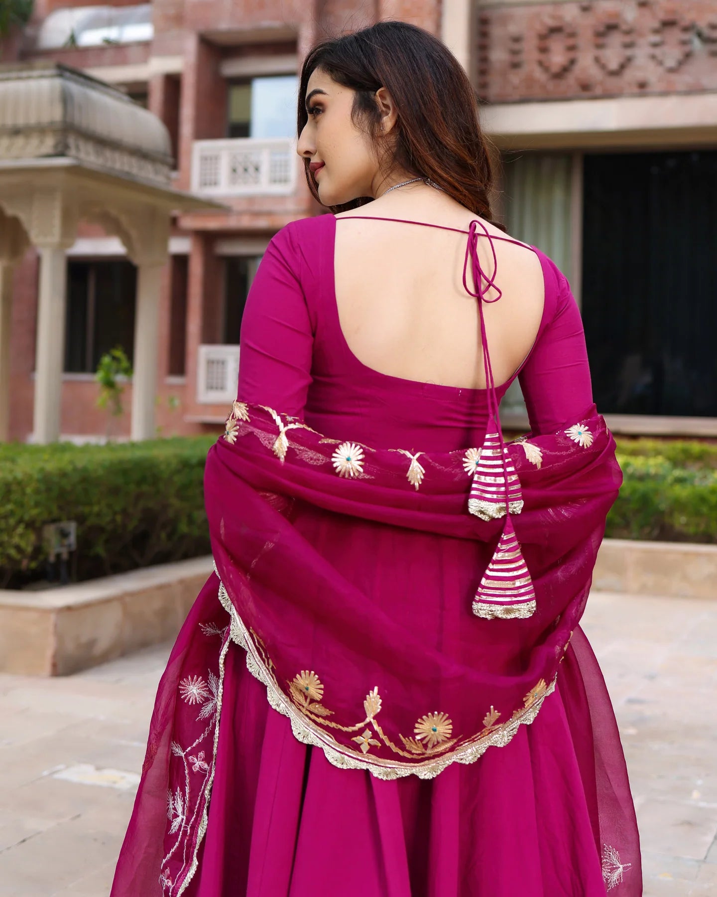 Contemporary Purple Gotapatti Suit Set for Women with Sparkling Accents