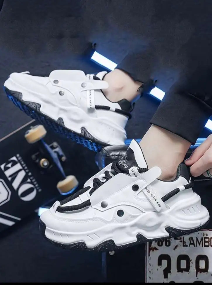 Sleek White Sneakers for Men with Breathable Upper and Ergonomic Comfortable Fit for Daily Use