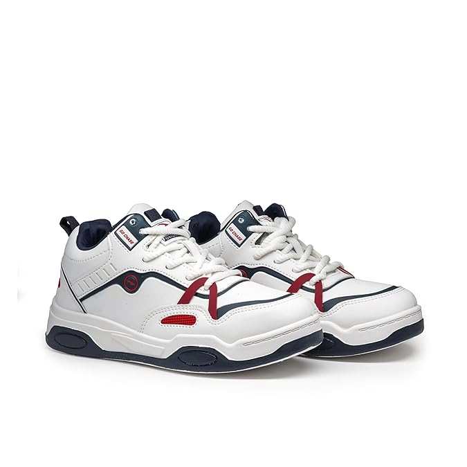 Stylish Mid Top Sneakers for Men Casual Trendy Lace Up Shoes for Daily Wear