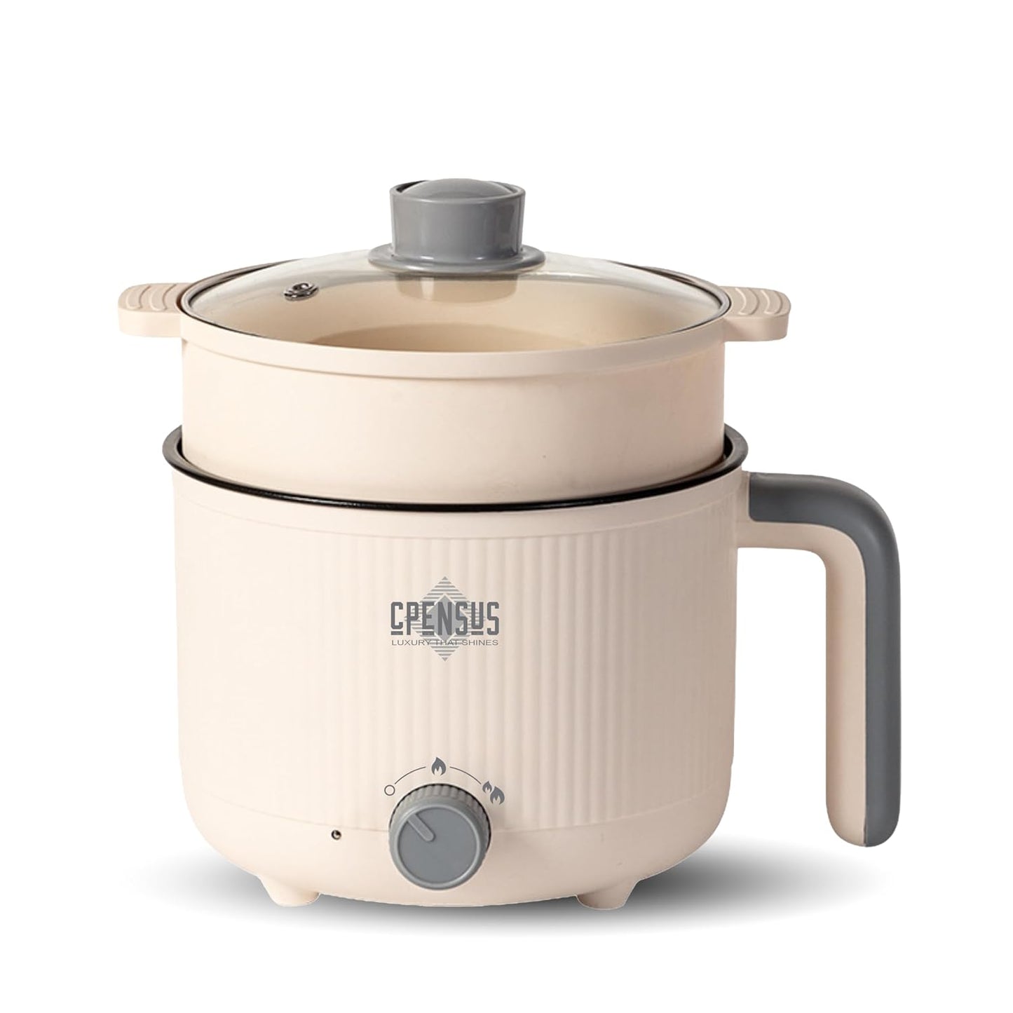 Portable Electric Kettle with Steamer Multipurpose Non Stick Hotpot for Home Cooking