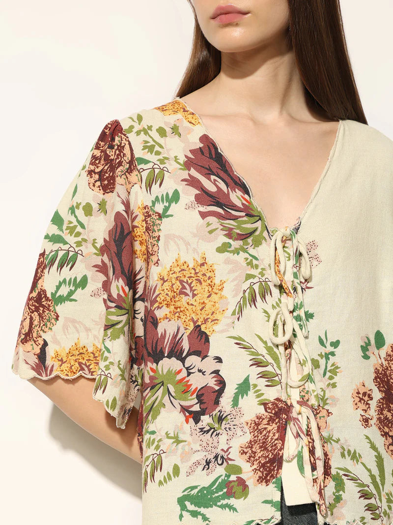 Trendy Loose Fit Women’s Multi Colour Print Top Comfortable Streetwear Summer Outfit