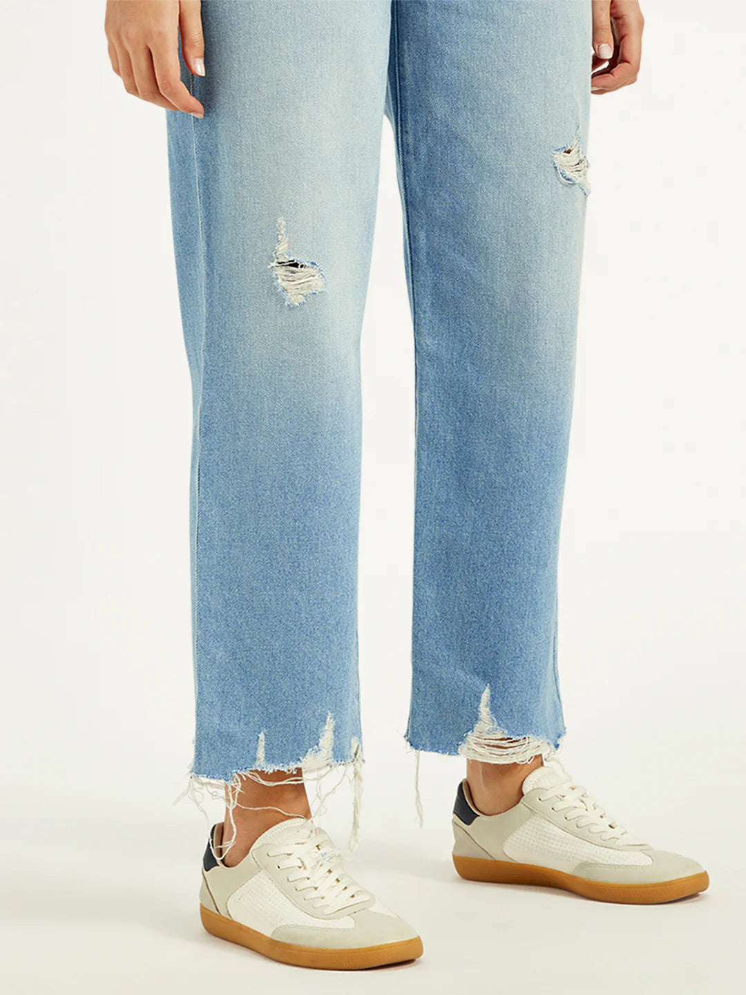 Classic Mid Rise Baggy Fit Blue Jeans for Women Stylish and Comfortable