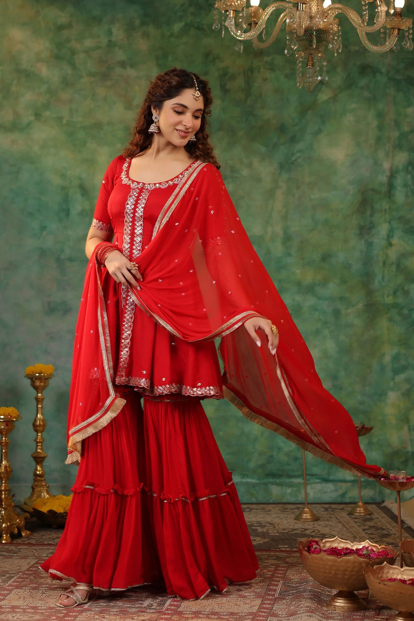 Comfortable Festive Kumkum Sharara Set for Daily Wear