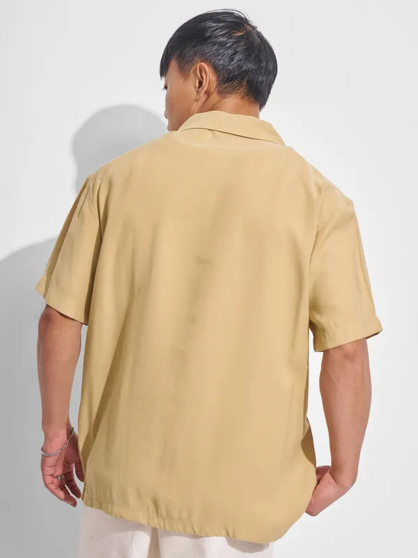 Elegant Men’s Mustard Solid Casual Shirt for Work, Outings, and Daily Wear