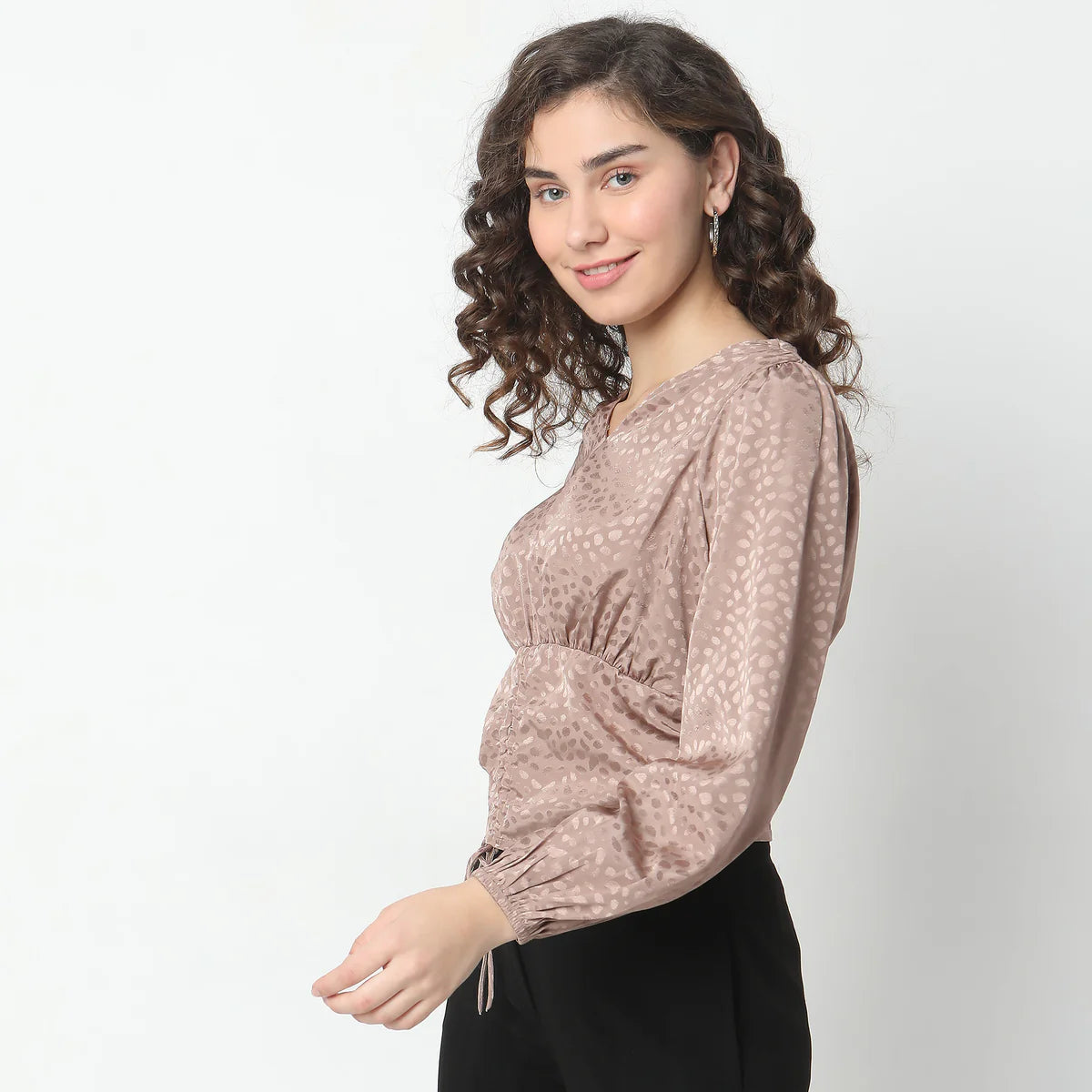 Modern Slim Fit Jacquard Top for Casual, Office, or Party Wear