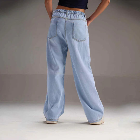 Modern Casual Baggy Wide-Leg Jeans for Women with Relaxed Silhouette