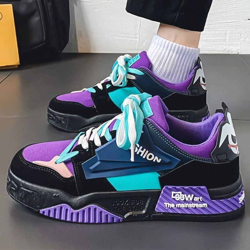 Versatile Mens Casual Sneakers Colorful Platform Vulcanized Shoes