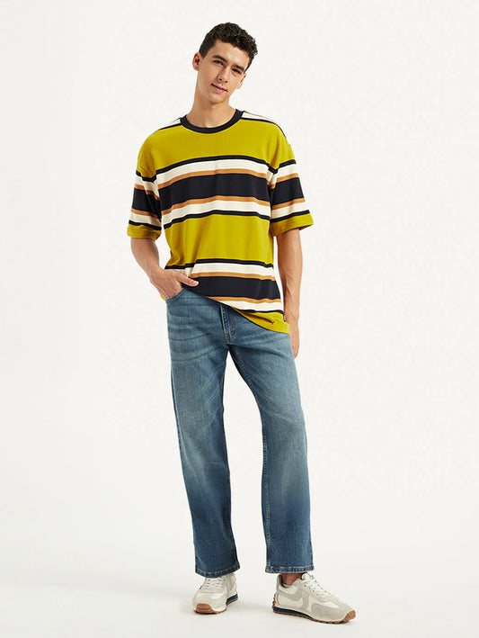 Classic Men’s Striped Relaxed Fit T-Shirt in Soft Cotton Fabric for Timeless Everyday Look