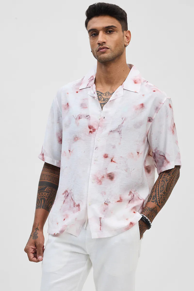 Relaxed Fit Brown Abstract Printed Shirt for Men Trendy and Comfortable