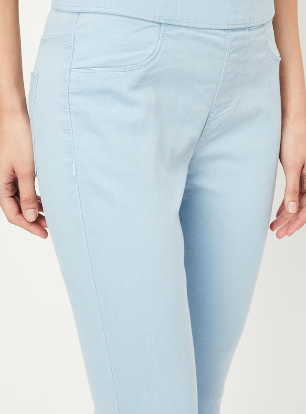 Premium Everyday Wear Solid Elasticated Jeggings Comfortable Fit for Women