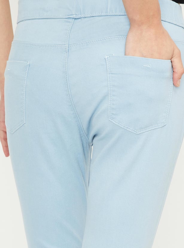 Premium Everyday Wear Solid Elasticated Jeggings Comfortable Fit for Women