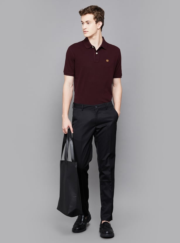 Comfortable Men’s Solid Regular Fit Polo T-Shirt Ideal for Office, Weekend, and Daily Wear
