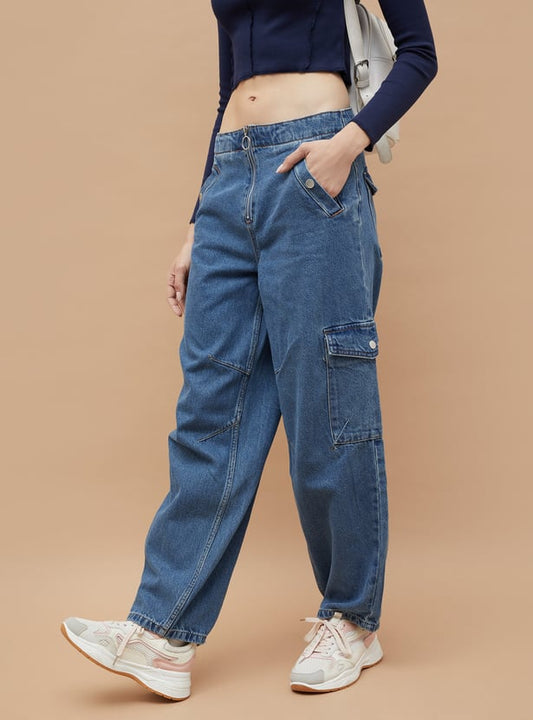 Soft Comfortable Vintage Washed Cargo Pants for Women
