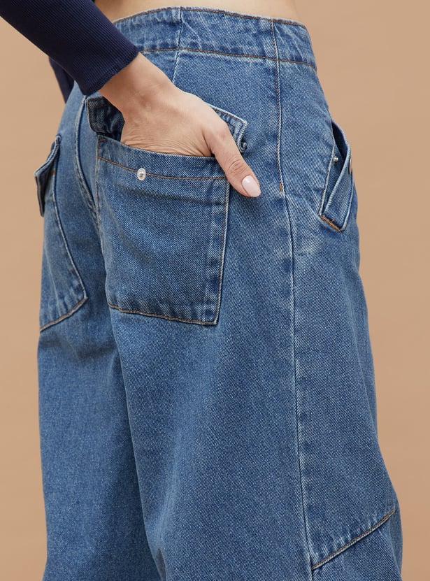 Soft Comfortable Vintage Washed Cargo Pants for Women