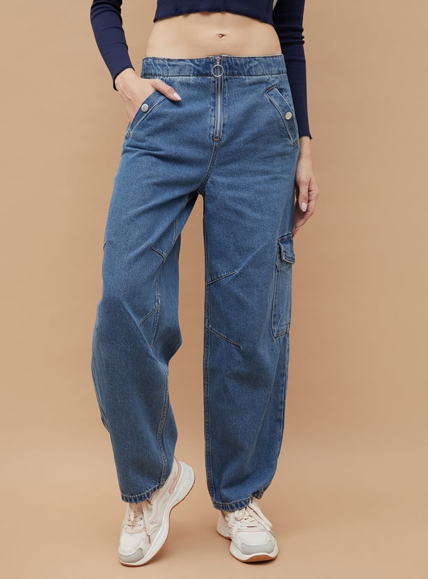 Soft Comfortable Vintage Washed Cargo Pants for Women