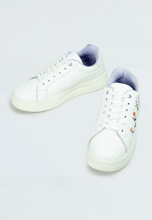 Stylish Embroidered Sneakers for Women Comfortable Everyday Casual Fashion Shoes