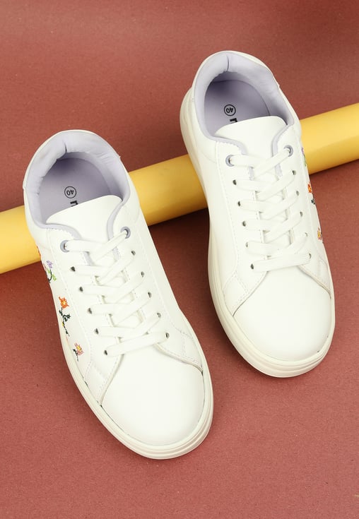 Stylish Embroidered Sneakers for Women Comfortable Everyday Casual Fashion Shoes
