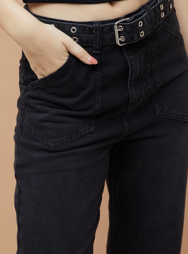 Solid Flared Jeans Women’s Soft Comfortable Fit High Rise Stylish Design