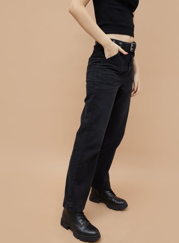 Solid Flared Jeans Women’s Soft Comfortable Fit High Rise Stylish Design