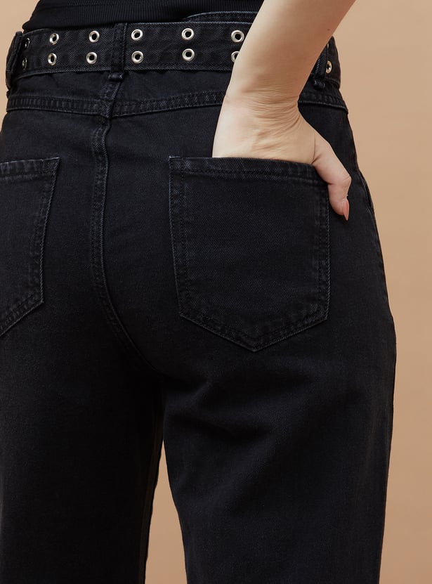 Solid Flared Jeans Women’s Soft Comfortable Fit High Rise Stylish Design