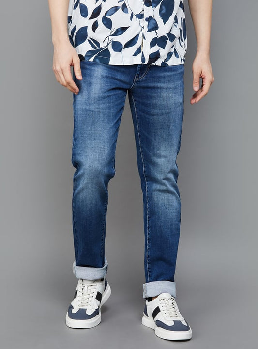 Men’s Stonewashed Regallo Jeans Skinny Stylish Denim for Streetwear, Travel, and Everyday Outfits