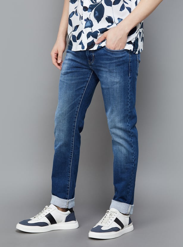 Men’s Stonewashed Regallo Jeans Skinny Stylish Denim for Streetwear, Travel, and Everyday Outfits