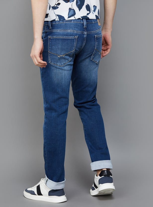 Men’s Stonewashed Regallo Jeans Skinny Stylish Denim for Streetwear, Travel, and Everyday Outfits