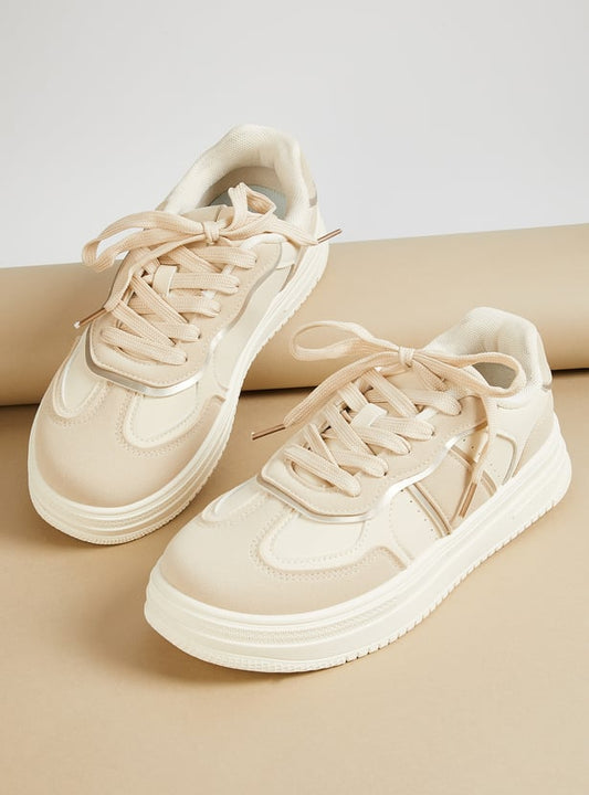 Lightweight Women’s Colourblock Sneakers Trendy Casual Sporty Footwear