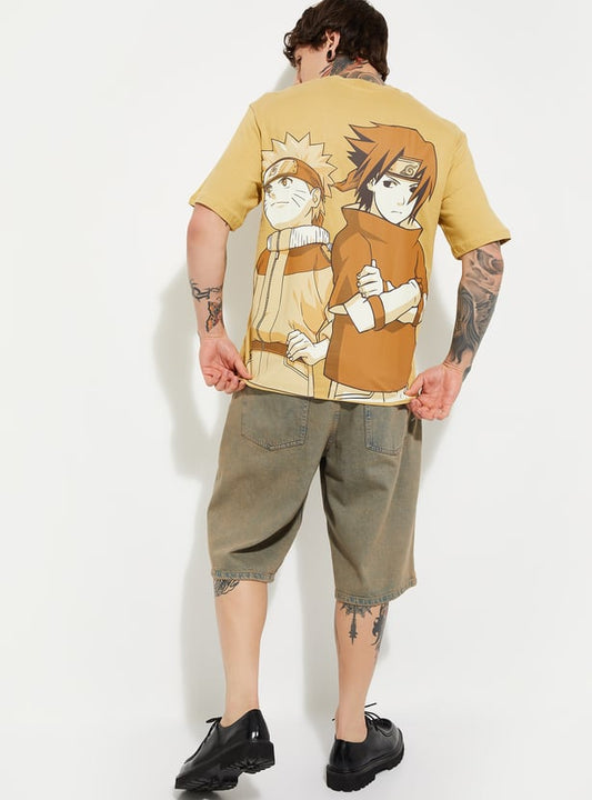 Naruto Printed Oversized T Shirt Mens Trendy Casual Wear
