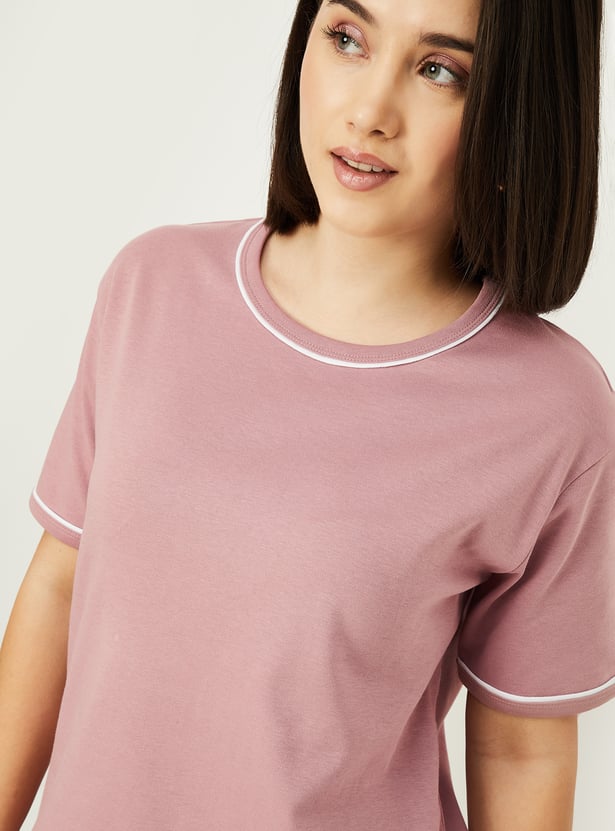 Summer Women’s Solid T Shirt Comfortable Loose Fit Everyday Outfit