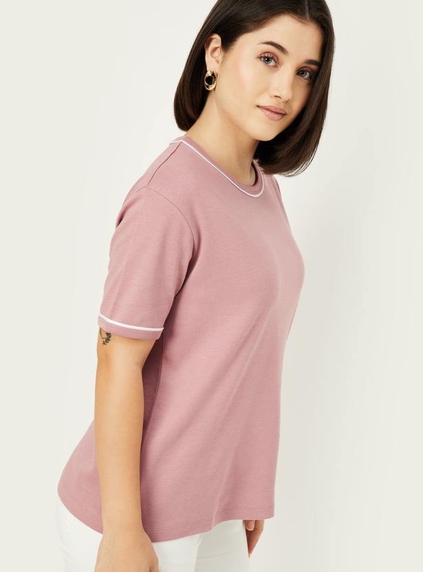 Summer Women’s Solid T Shirt Comfortable Loose Fit Everyday Outfit