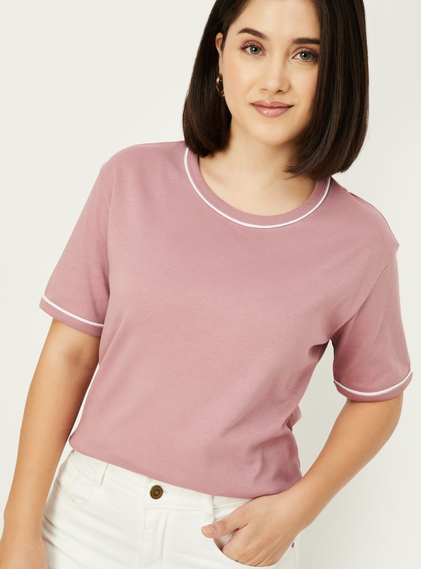 Summer Women’s Solid T Shirt Comfortable Loose Fit Everyday Outfit
