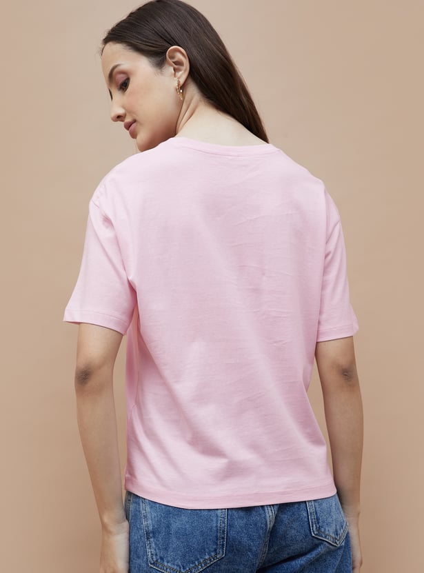 Women’s Floral Print T-shirt Soft Comfortable Casual Wear Perfect for Outdoor Activities
