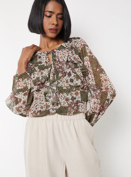 Comfortable Women’s Printed Blouse for Daily Wear