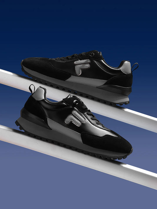 Modern Retro Jo Reflect Mens Sneakers in Black with All Day Comfort