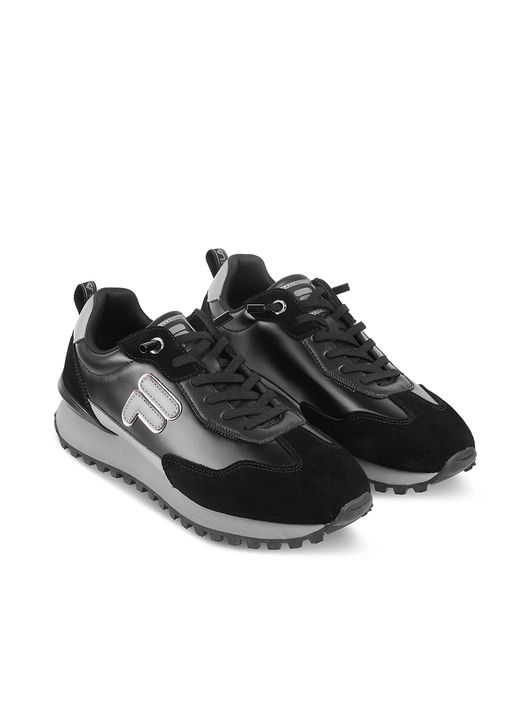 Modern Retro Jo Reflect Mens Sneakers in Black with All Day Comfort