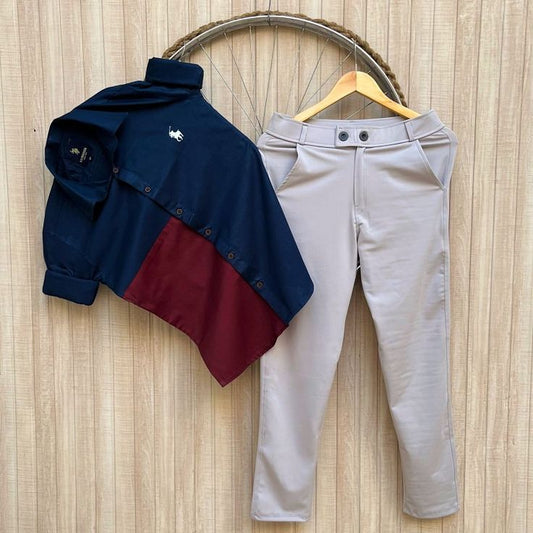 Premium Quality Men’s Cotton Shirt and Lycra Pant Two Piece Combo Offering Durability and Modern Style