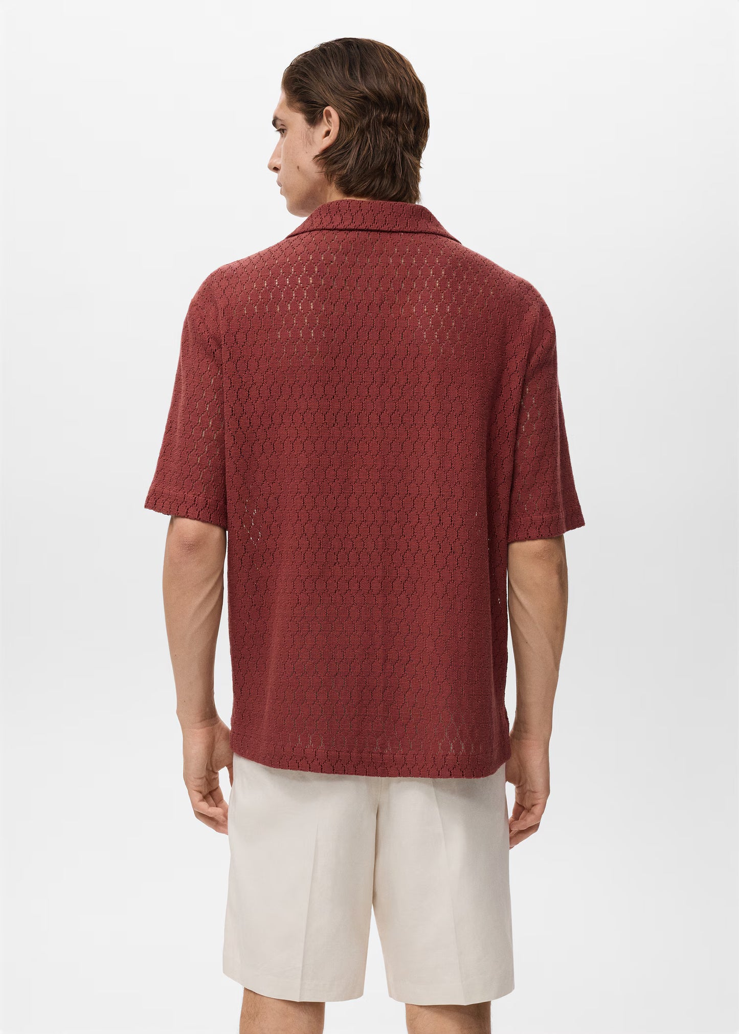 Feminine and Comfortable Women’s Cotton Blouse with Stylish Openwork Design