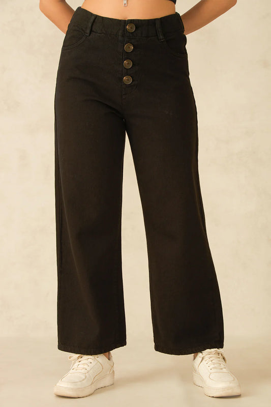 Everyday Wear High-Waist Black Ankle Jeans for Women with Slim Cut