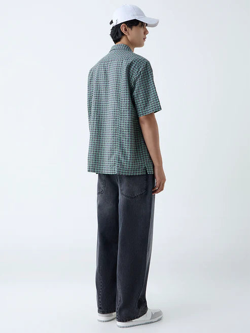 Trendy Charcoal Faded Relaxed Fit Mid Rise Jeans Soft Comfortable Fabric Ideal for College, Travel, and Weekend Looks