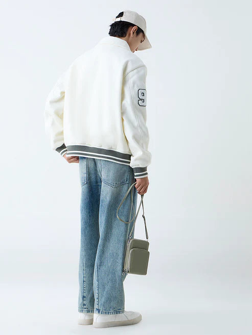 Stylish Mens Blue Faded Barrel Fit Jeans Relaxed Fit Everyday Wear