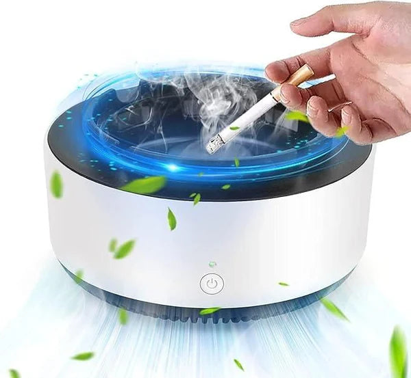 Smokeless Smart Ashtray with Built-In Filter and Air Purifier for Home Office and Car Use