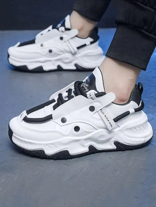 Sleek White Sneakers for Men with Breathable Upper and Ergonomic Comfortable Fit for Daily Use