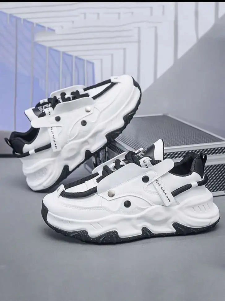 Sleek White Sneakers for Men with Breathable Upper and Ergonomic Comfortable Fit for Daily Use