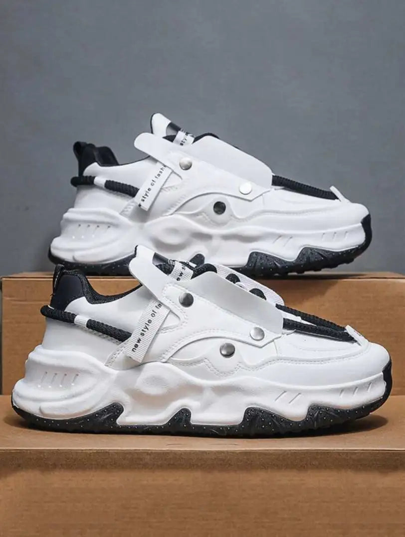 Sleek White Sneakers for Men with Breathable Upper and Ergonomic Comfortable Fit for Daily Use