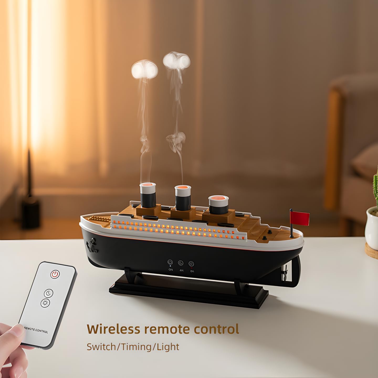 Plastic Titanic Steam Ship Design Humidifier and Essential Oil Diffuser for Home and Office